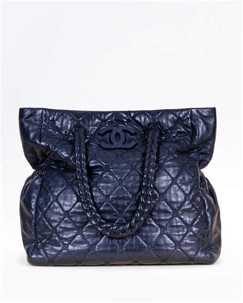 chanel hidden chain dark blue|Chanel Lambskin Quilted Hidden Chain Tote .